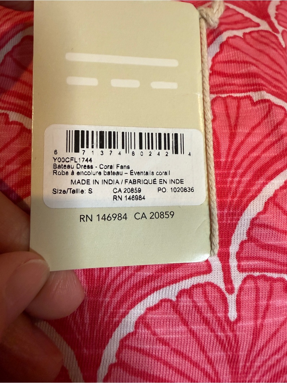 Capelton Road by Hatley Coral Fans 3/4 Sleeve Summer Dress - Picture 10 of 10